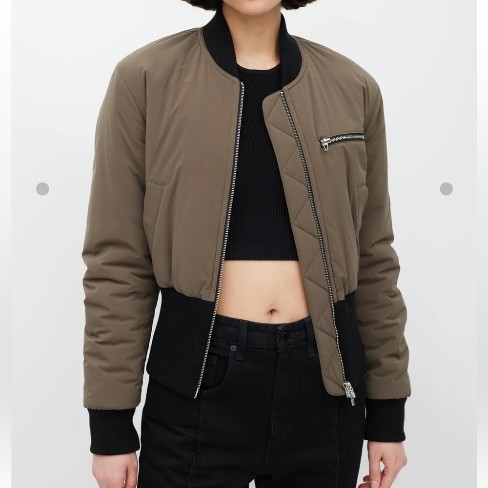 T ALEXANDER WANG BLACK CROPPED BOMBER JACKER 4 - Picture 4 of 14